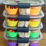 Protein Box Lunches Ready for the Week with Fruit Nuts Cheese Crackers and Hard Boiled Egg | artfuldishes.com